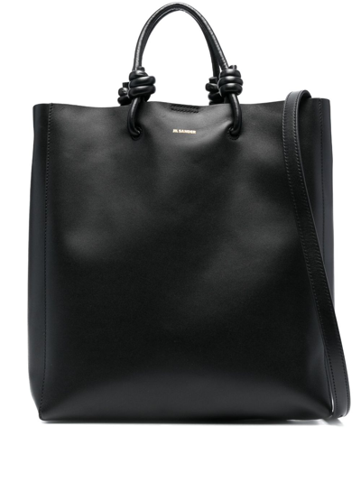 JIL SANDER KNOT-DETAIL LEATHER TOTE BAG