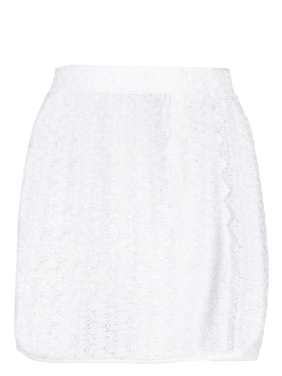 Missoni Knitted Elasticated-waist Short Skirt In White