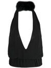 16arlington Black Salina Open-back Top In Black