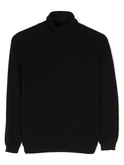 Il Gufo Kids' High-neck Wool Sweatshirt In Black