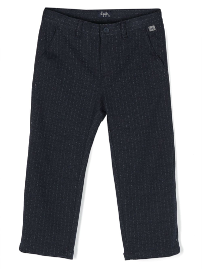 Il Gufo Kids' Pinstriped Smart Trousers In Blue