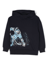 Il Gufo Graphic-print Cotton Hoodie In Blue