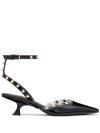 Valentino Rockstud Couture 50mm Leather Pumps In Black