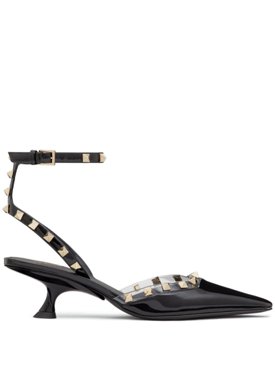 Valentino Garavani Rockstud Couture 50mm Leather Pumps In Black