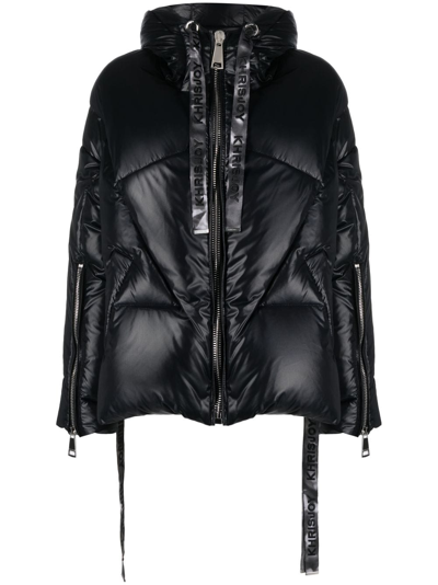 Khrisjoy Feather-down Zipped Hooded Coat In Black