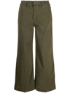 Frame Le Pixie Tomboy Wide Leg Trousers In Green