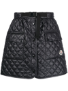 Moncler Quilted Wrap Miniskirt In Black