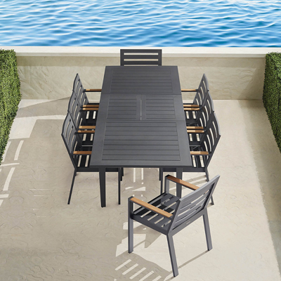 Frontgate Calhoun Expandable 9-pc. Dining Set In Aluminum