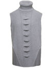 Stella Mccartney Grey Cable Knit Sleeveless Sweater In Grey