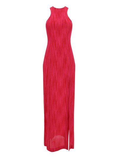 Missoni Long Dress In Space Dye Pink/red