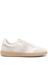 Ferragamo Men's Achille 1 Suede Leather Low-top Sneakers In White