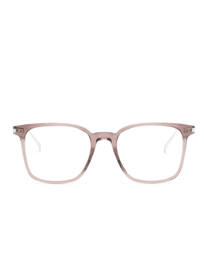 Saint Laurent Sl 557 Square-frame Glasses In Brown