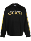 Versace Jeans Couture Black, Yellow And White Cotton Sweatshirt In Black