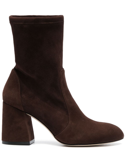 Stuart Weitzman Gianella Suede Ankle Boots In Brown