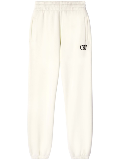 Off-white White Cotton Jogging Trousers In 6110 Beige Black