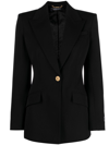 Versace Single-breasted Wool Blazer In Black