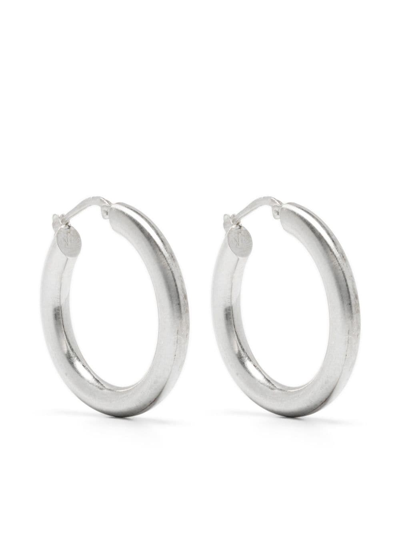 Jil Sander Small Hoop Earrings In Silver