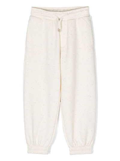 Kenzo Kids' Embroidered-logo Track Pants In Neutrals