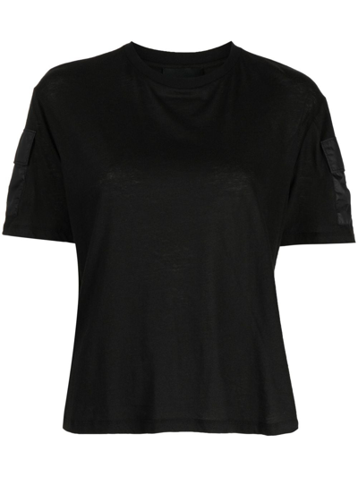 Cynthia Rowley Women's Pocket-sleeve Cotton T-shirt In Black