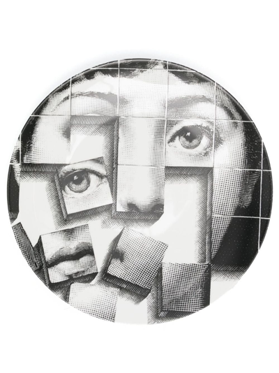 Fornasetti Graphic-print Plate In White
