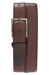 Nordstrom Marco Burnished Leather Belt In Burgundy