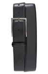 Nordstrom Marco Burnished Leather Belt In Navy