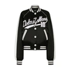 Dolce & Gabbana Satin Varsity Bomber Jacket With Dolce&gabbana Embroidery In Black