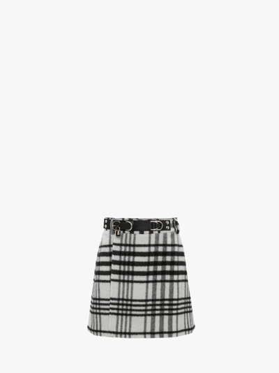 Jw Anderson Padlock Strap Mini Skirt In White