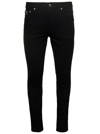 VERSACE JEANS COUTURE BLACK SKINNY JEANS WITH LOGO IN COTTON DENIM MAN