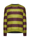 Marni Round Neck Long-sleeved Sweater In Green Lime