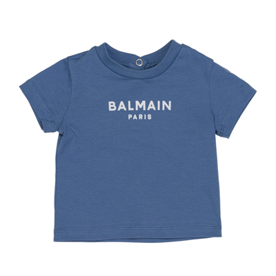 Balmain Babies' Logo T-shirt In White
