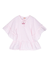 Sundek Check-pattern Ruffled Blouse In Pink
