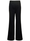 STELLA MCCARTNEY BLACK FLARE PANTS WITH CONCEALED CLOSURE IN STRETCH WOOL WOMAN
