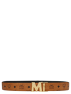 Mcm Claus M Reversible Logo Belt In Brown