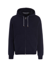 Brunello Cucinelli Zip-up Stretch-fit Hoodie In Blue