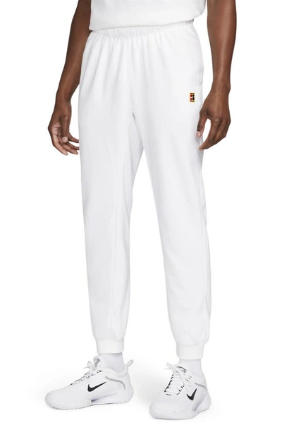 Nike Men's Court Heritage French Terry Tennis Pants In White