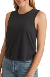 Marine Layer Crop Hemp & Cotton Tank In Faded Black