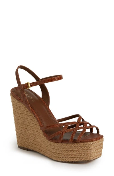 Reiss Elle Espadrille Platform Wedge Sandal In Tan