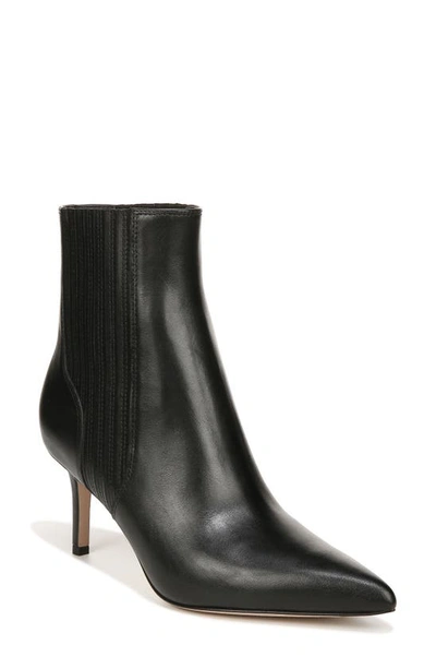 Veronica Beard Lisa Pleated Leather Ankle Booties In Black