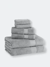 Classic Turkish Towels Luxury Madison Turkish Towels Set Of 6-piece Plush And Thick In Grey