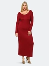 White Mark Plus Ria Dress In Red