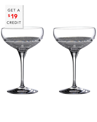 WATERFORD WATERFORD SET OF 2 MIXOLOGY CIRCON COUPE GLASSES WITH $22 CREDIT