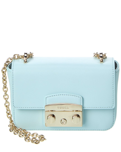 Furla Metropolis Mini Leather Crossbody In Green