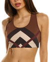 Burberry Chevron Check Print Cropped Top In Brown