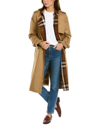 Burberry Check Panel Cotton Gabardine Trench Coat In Brown