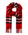 Burberry The Classic Check Cashmere Scarf In Red