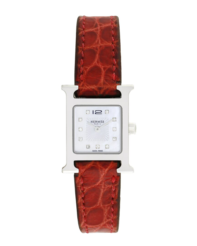Hermes Hermès Women's H Watch Mini Diamond Watch, Circa 2000s (authentic )