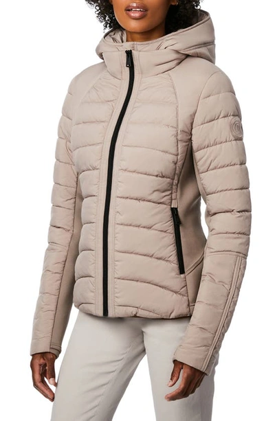 Bernardo Hooded Quilted Water Repellent Jacket In Frappe