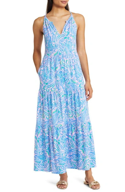 lilly pulitzer maribella maxi dress Lilly Pulitzer Maribella Tiered Cotton Maxi Dress In Lilac Rose We Mermaid  It