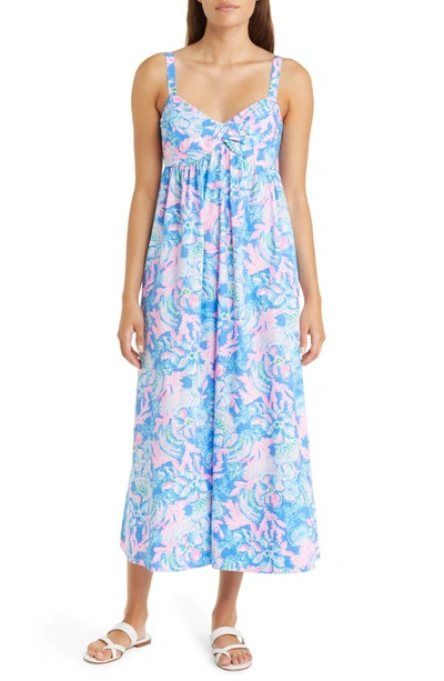 Lilly Pulitzer Azora Floral Cotton Sundress In Blue Multi